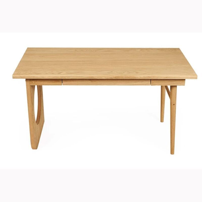 Bau kirjoituspöytä, lev. 140, syv.70 ja kork. 75 cm, tammea, 1 vetolaatikko, Woodman.