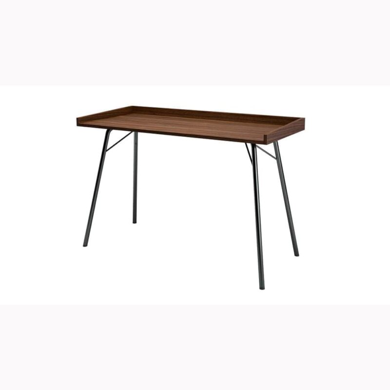 Rayburn kirjoituspöytä, lev.115, syv.52 ja kork. 78 cm, pähkinä, metallijalat, Woodman.
