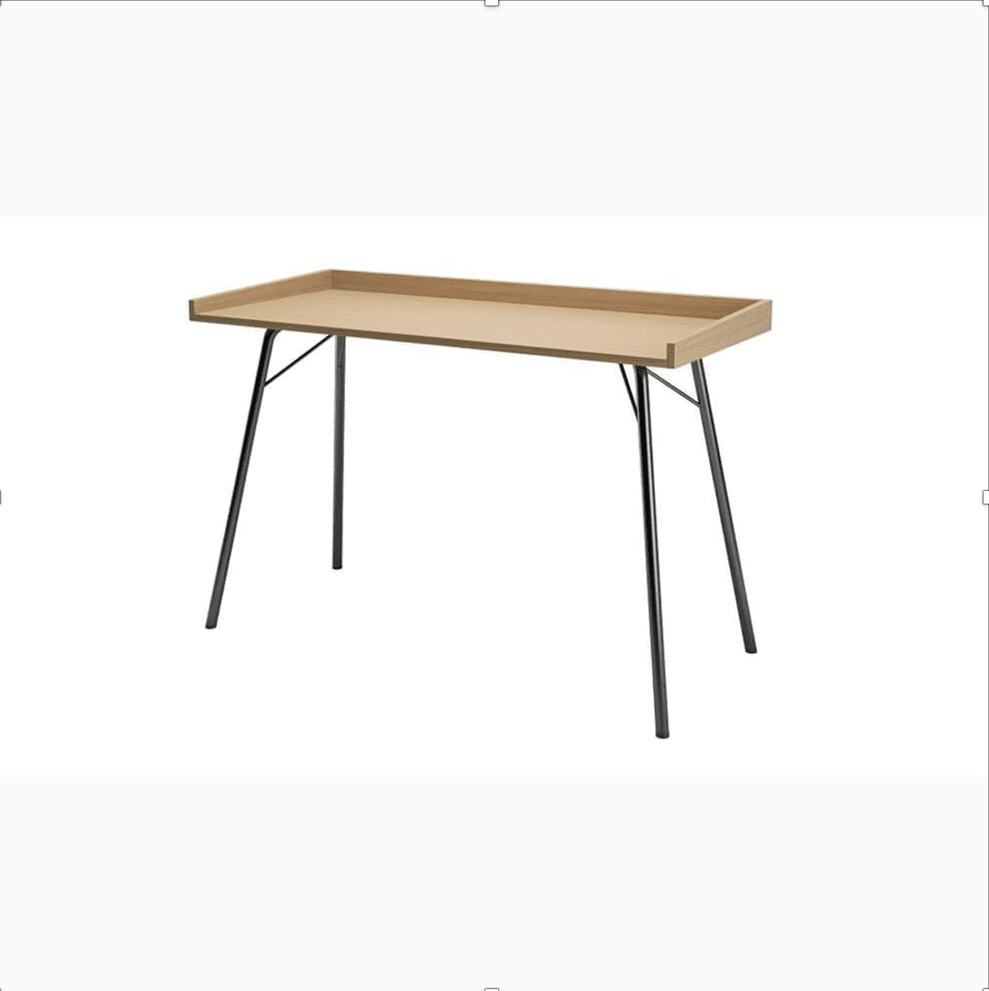 Rayburn kirjoituspöytä, lev.115, syv.52 ja kork. 78 cm, tammea, metallijalat, Woodman.