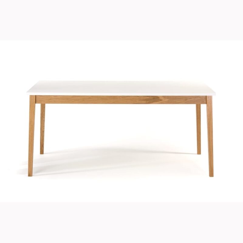 Blanco ruokapöytä, 165x90xk.76 cm, valkoinen/tammijalat, Woodman.