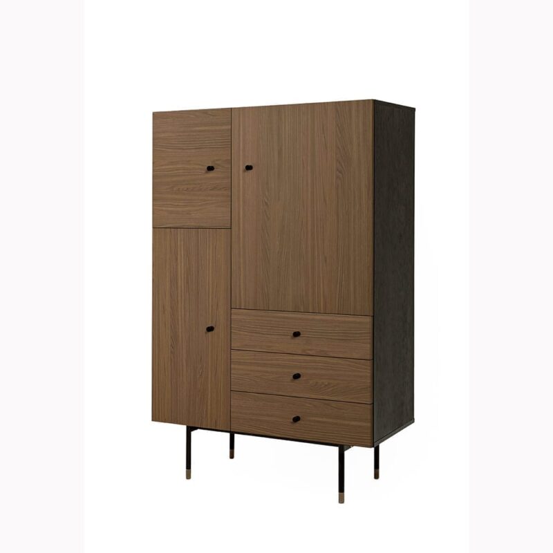 Jugend kaappi, pähkinä, lev. 90, syv. 42 ja kork. 140 cm, moderni sisustus, Woodman, happyhomestore.fi