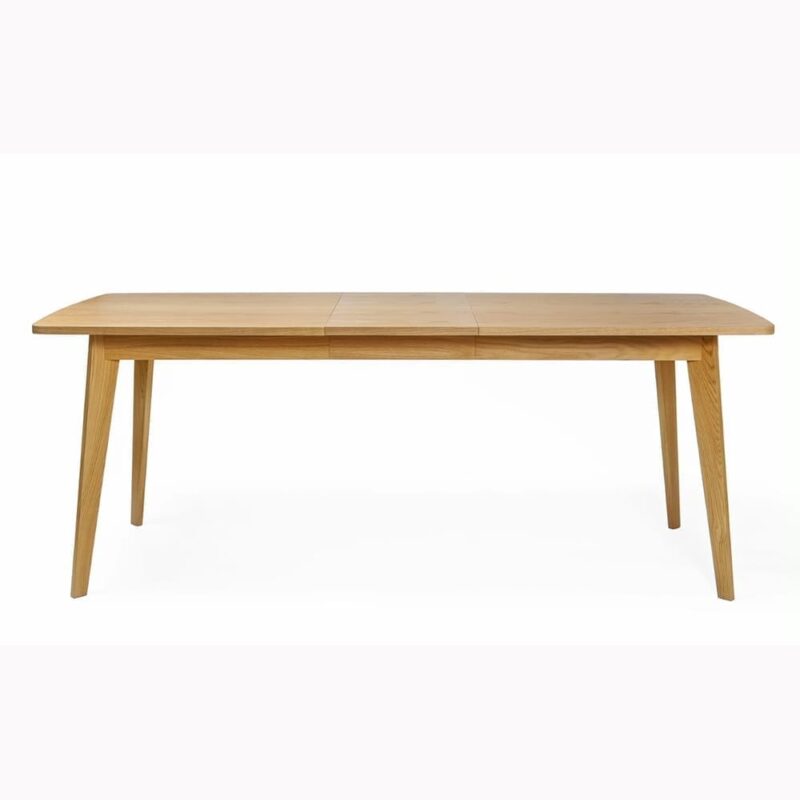 Kensal jatkettava pöytä, 160/200, lev.90 ja kork.77 cm, taso tammiviilutettu, jalat tammea, Woodman.