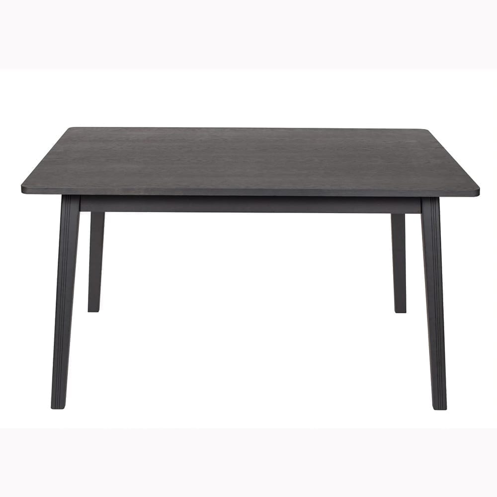 Skagen ruokapöytä, pit.140, lev.90 ja kork. 75 cm, taso tammiviilutettu + musta petsi, jalat tammea, Woodman.