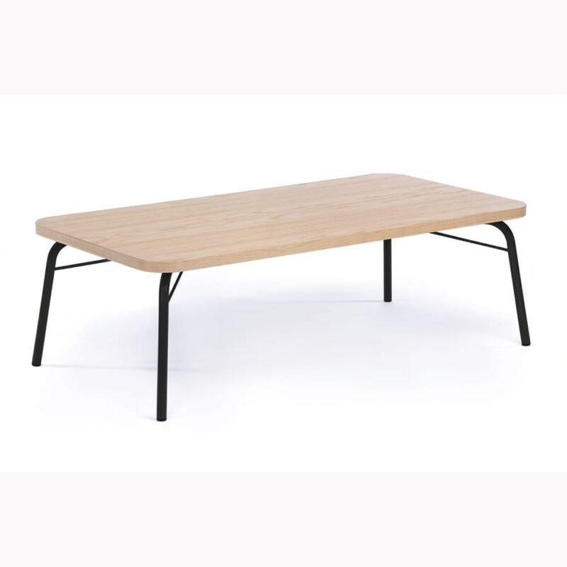 Ashburn sohvapöytä, lev. 125, syv. 65 ja kork. 40 cm, tammi/metallijalat, Woodman, happyhomestore.fi