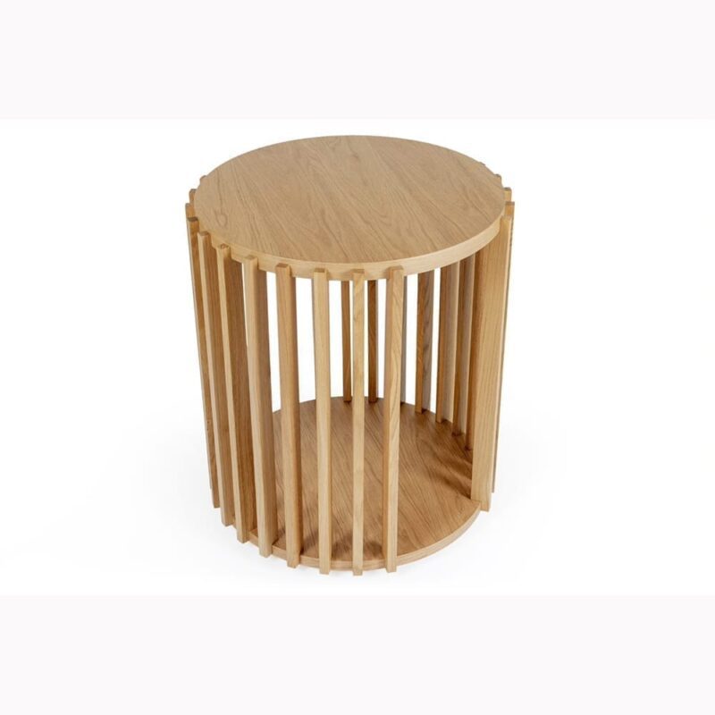 Drum sivupöytä, halk. 53 cm ja kork. 58 cm, tammea, Woodman, happyhomestore.fi