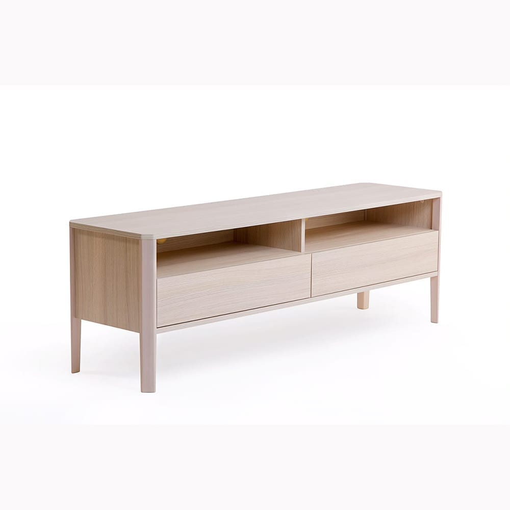 Oslo TV-taso, melamiini/jalat mäntyä, lev. 160, syv. 42 ja kork. 53 cm, Woodman, happyhomestore.fi