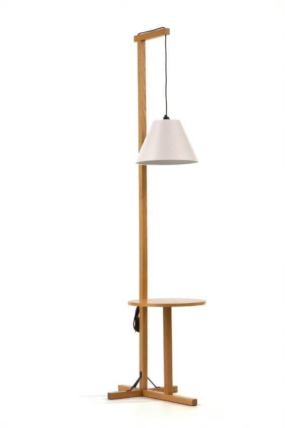 Lattiavalaisin ja sivupöytä (valkoinen varjostin) - Image 2