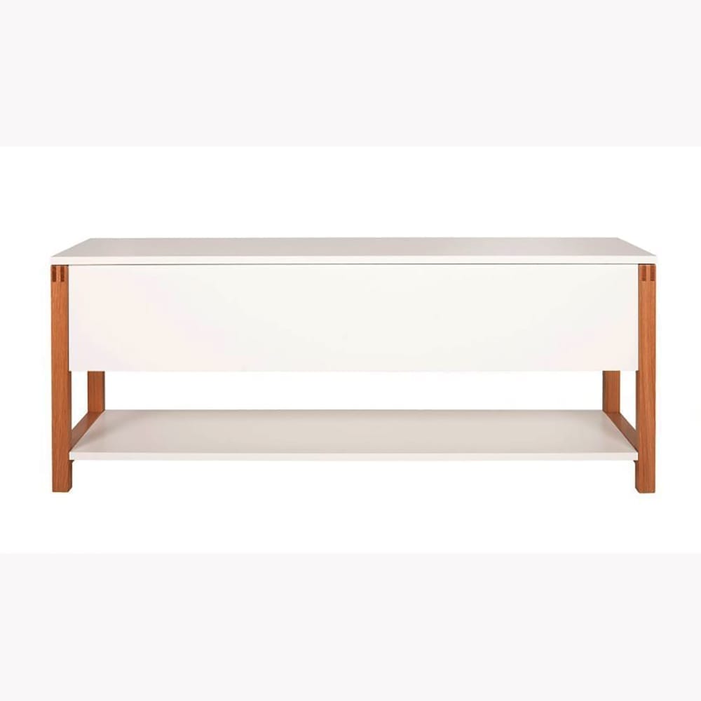Flip kenkäpenkki, 120x35xk.48 cm, valk./tammijalusta, Woodman.
