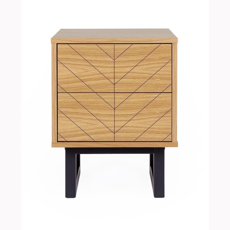 Camden yöpöytä, kalanruotokuvio, Woodman, happyhomestore.fi