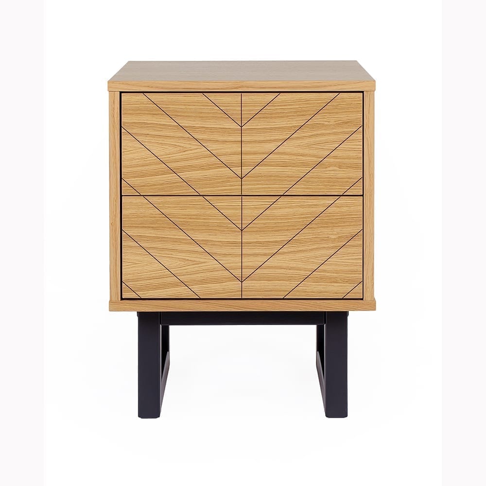 Camden yöpöytä, kalanruotokuvio, Woodman, happyhomestore.fi