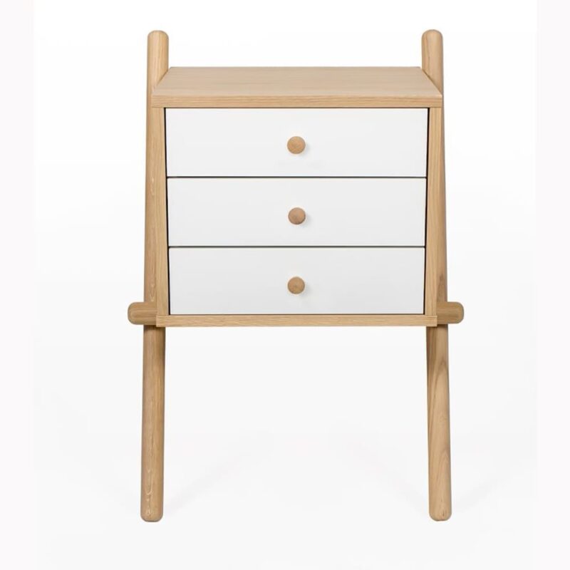 Wiru yöpöytä, tammi/valkoinen, Woodman, happyhomestore.fi