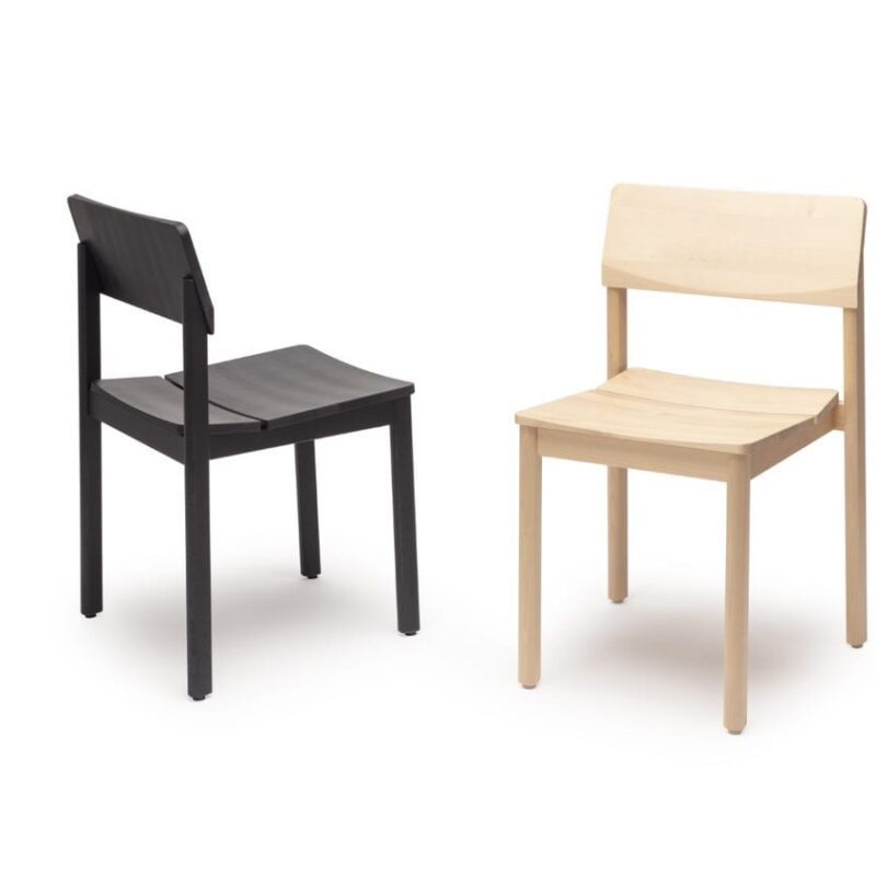 Railo-tuoli, mustaksi petsattua koivua, Juho Pasila design, Puulon Oy.