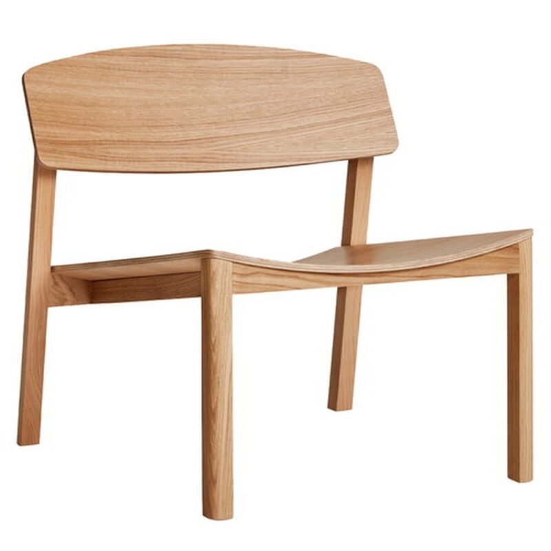 Halikko lounge chair, lev.66, syv. 64, kork.69, tammea, valmistaja: Made by Choice.