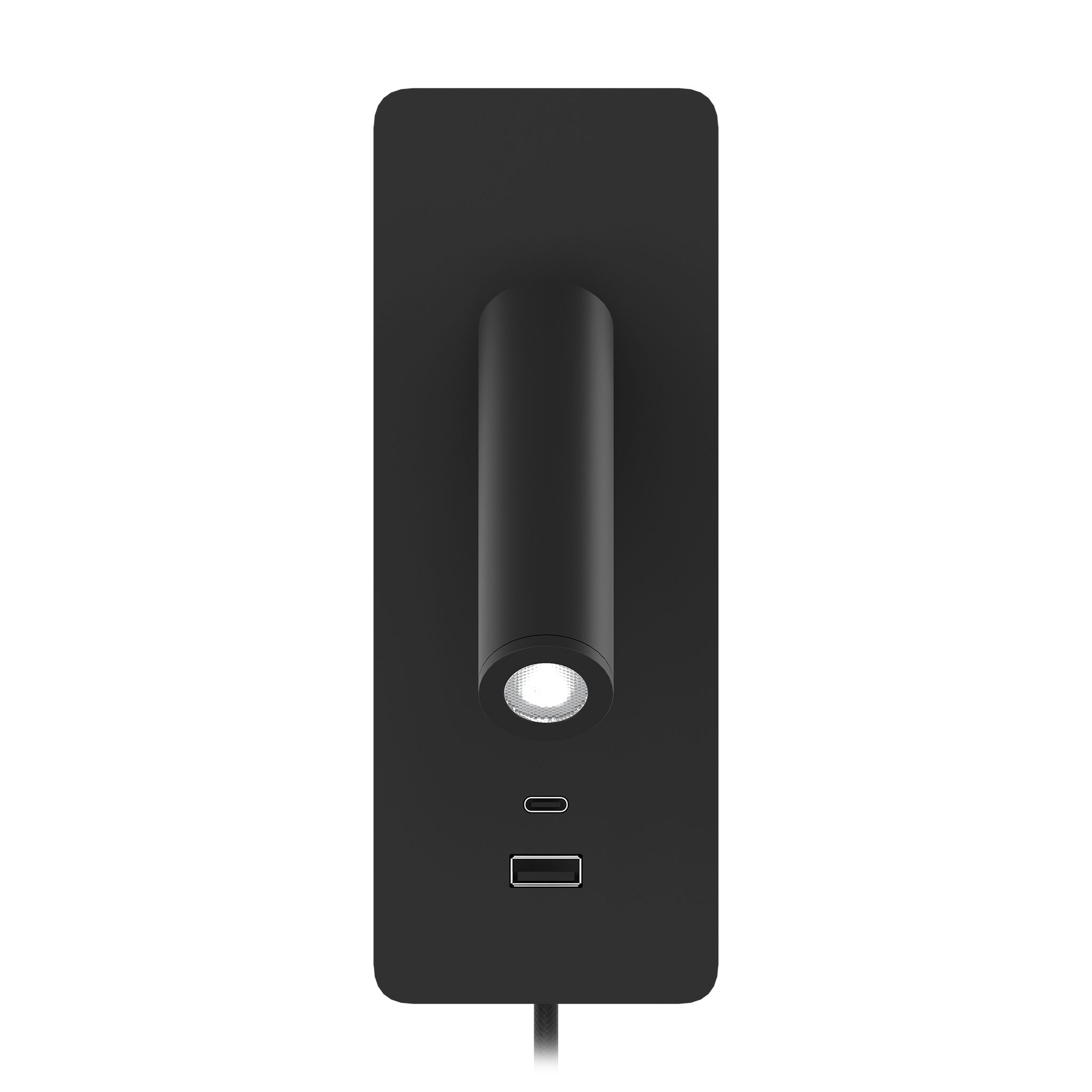 Valaisin Grönlund - Gent USB-A+C Surface -seinävalaisin, musta - Image 3