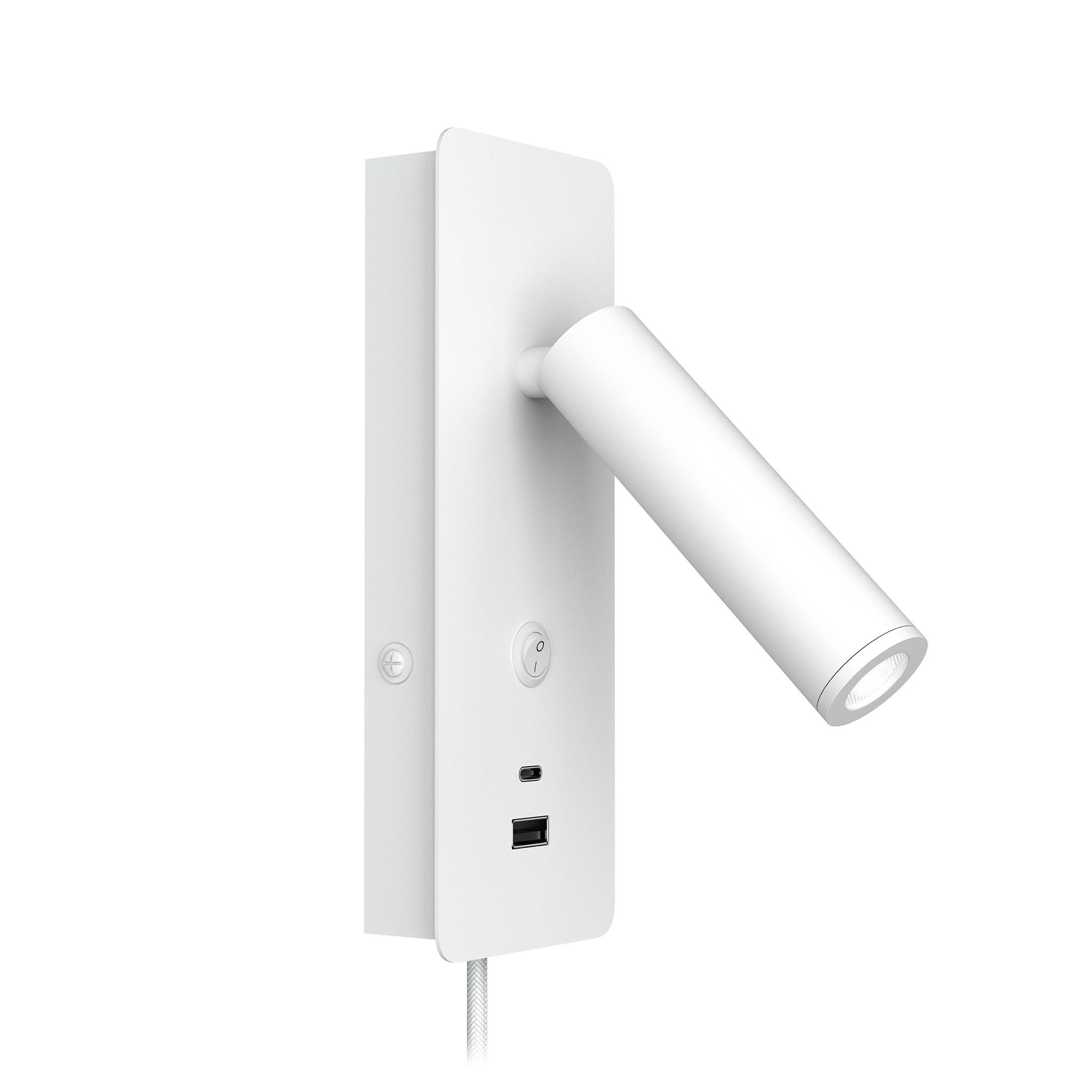 Valaisin Grönlund - Gent USB-A+C Surface -seinävalaisin, valkoinen - Image 3
