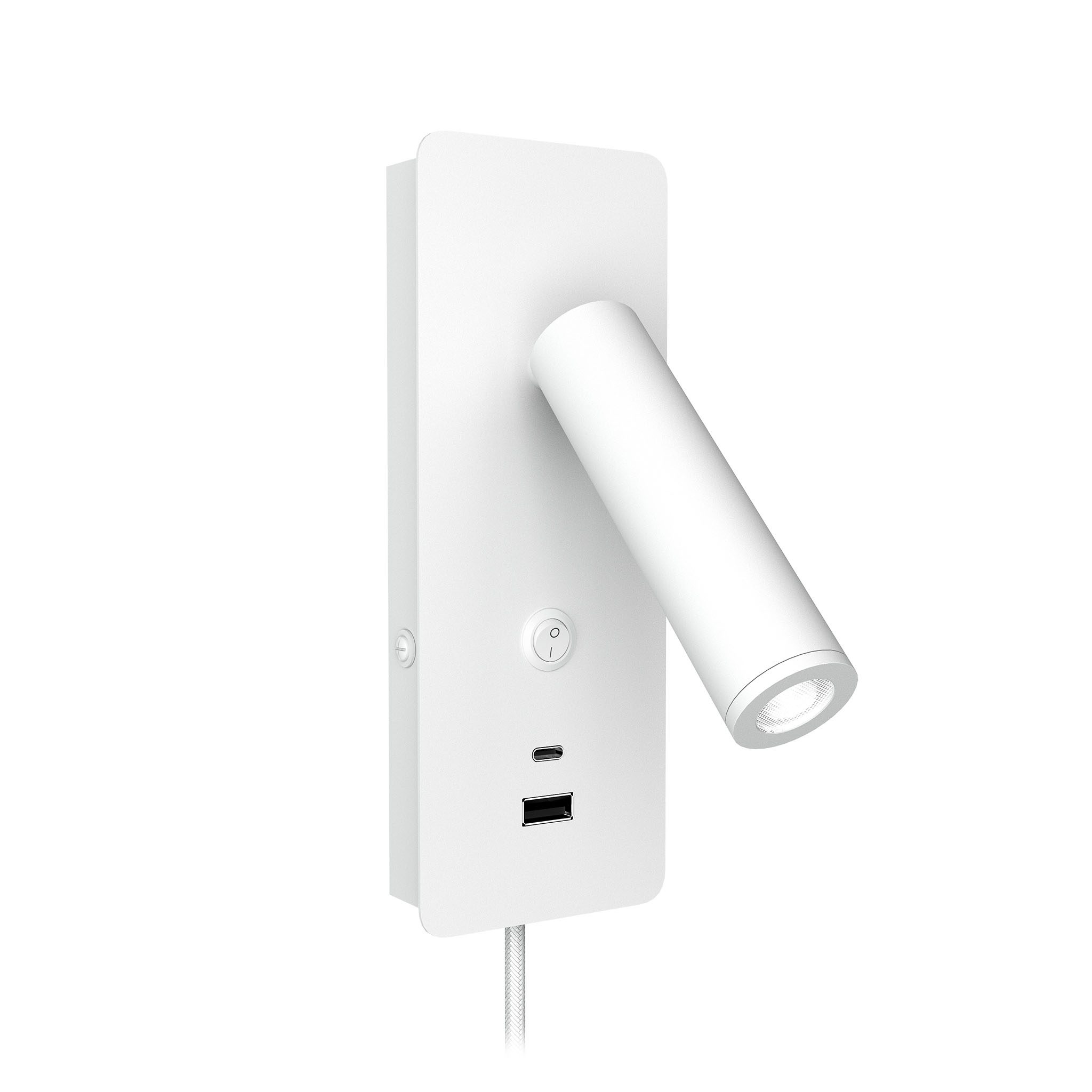 Valaisin Grönlund - Gent USB-A+C Surface -seinävalaisin, valkoinen - Image 2